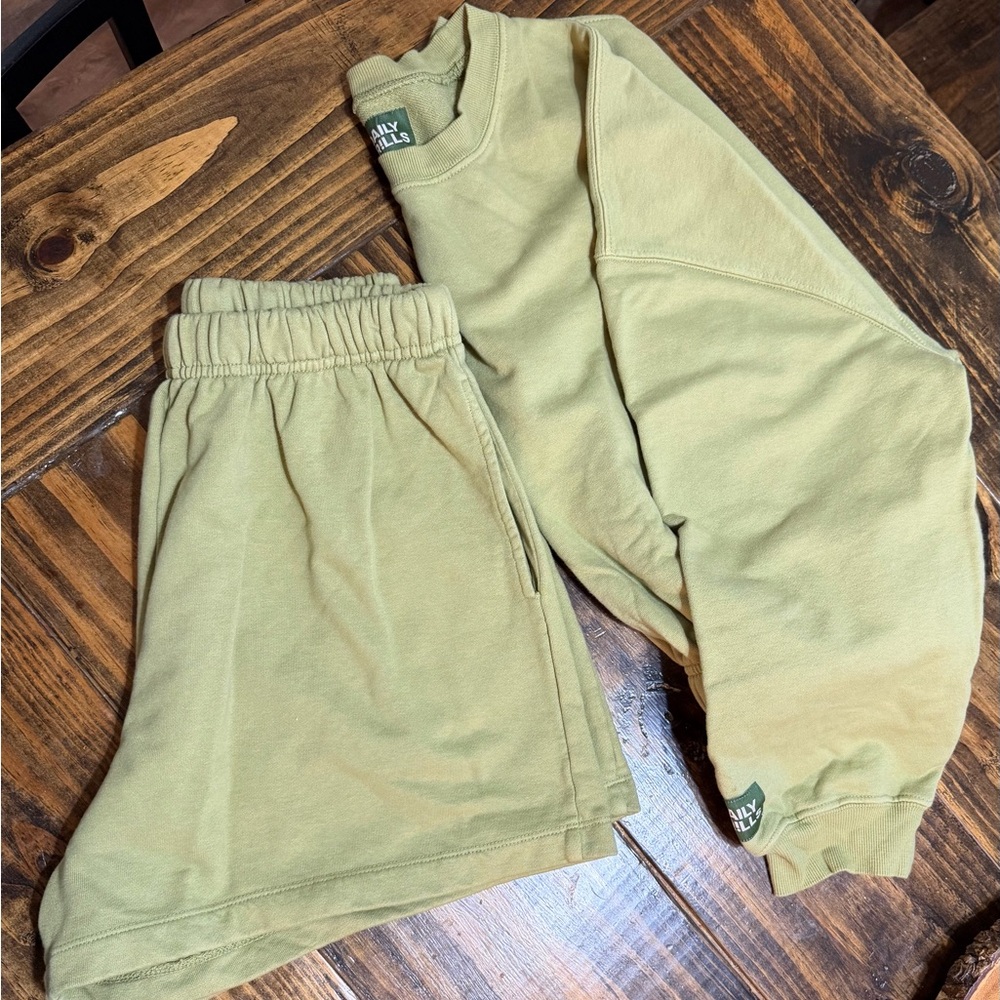 Daily Drills Olive Green Sweat Shorts by